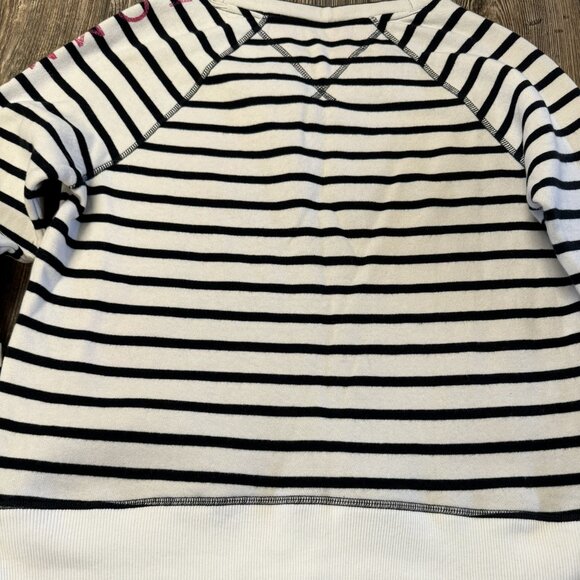 New with Tag Womens Tommy Hilfiger White & Black Striped Soft Sweatshirt Medium - Picture 5 of 5